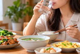Có nên uống nước trong khi ăn cơm? 4 điều cần biết
