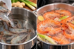 Luộc tôm nên cho vào từ nước lạnh hay nước sôi?