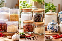 Nên đựng gia vị trong hũ nhựa, thủy tinh hay gốm sứ?