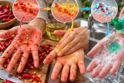 Tay dính ớt cay bỏng xoa thứ là hết ngay