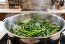Luộc rau đậy vung hay mở vung?