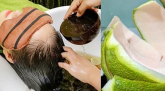 Cách đun nước vỏ bưởi gội đầu, tóc con mọc lên tua tủa
