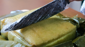 Mẹo cắt bánh chưng không dính dao, không cần dùng lạt