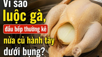 Vì sao luộc gà đầu bếp thường kê nửa củ hành tây dưới bụng?