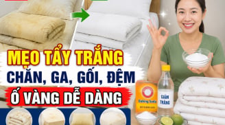 Mẹo tẩy trắng chăn, ga, gối, đệm ố vàng dễ dàng