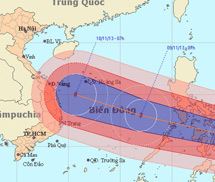 Bão Haiyan giật cấp 17 tiến thẳng vào biển Đông