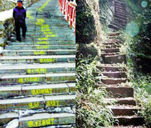 Viết lời xin lỗi vợ trên 300 bậc cầu thang bằng đá