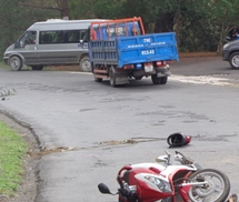 Xe tải đi vào đường cấm, tông chết 1 người đi xe máy