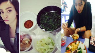 Mai Phương Thúy ăn bún đậu, Hà Hồ khoe bữa trưa toàn rau