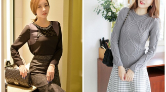Chân váy dạ Hàn Quốc duyên dáng ấm áp trong ngày đông
