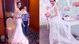 Ngắm lại những chiếc váy cưới đặc sắc của vợ sao Việt