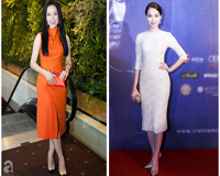 Váy trơn màu đẹp hút hồn của Sao tại Vietnam Fashion Week