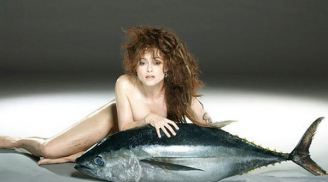 Nữ diễn viên xinh đẹp khỏa thân chụp ảnh cùng cá ngừ