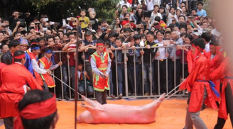 Lễ hội chém lợn ở Bắc Ninh: Máu tươi đẫm sân đình