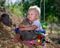 Những khoảnh khắc dễ thương về mèo và bé yêu