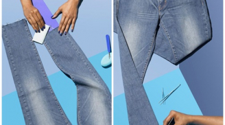 Biến quần jeans cũ thành quần ống lửng sờn gấu siêu 'chất'