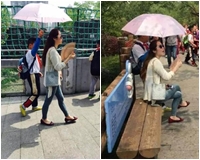 Trung Quốc: Phẫn nộ cô giáo bắt học sinh cấp 1 cầm ô che nắng