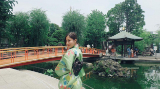 Văn Mai Hương diện kimono siêu đáng yêu, dạo phố Nhật Bản