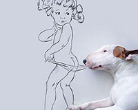 Cười té ghế với bộ ảnh chú chó của họa sĩ bị vợ bỏ rơi
