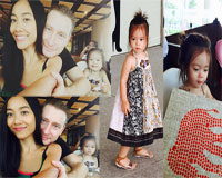 Con gái Đoan Trang 'làm nền' cho Ba Mẹ khi đi chơi cuối tuần