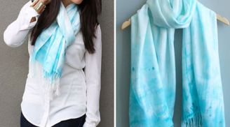 Nhuộm màu cho khăn để ngày mưa thu thêm ấm áp