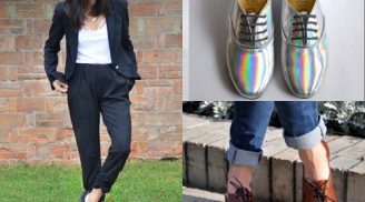Giày Oxford đế bệt cho phái đẹp tỏa sáng trong mùa thu đông 2015