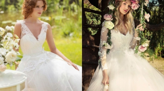 Váy cưới mùa thu tuyệt đẹp che khuyết điểm cho cô dâu vai rộng