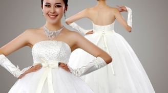 Những mẫu váy siêu đẹp cho cô dâu 'bầu bí' ngày thu đông