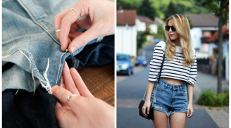 6 bước biến quần jeans cũ thành quần short jeans sành điệu