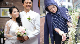 Mẹ chồng đội mưa, tự tay cắm hoa cho lễ cưới của Kiều Anh