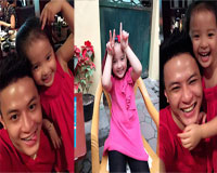 Diễn viên Hồng Đăng 'tự sướng' nhí nhảnh cùng con gái