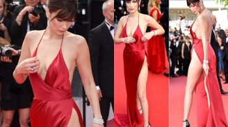 Em gái siêu mẫu Gigi Hadid 'khoe thân' tại Cannes gây 'sốc'