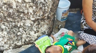 Thương tâm bé sơ sinh 3 tháng tuổi bị vứt ở gốc cây