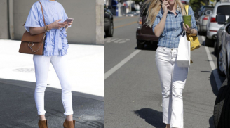 Cách diện quần jean trắng như sao ngoại