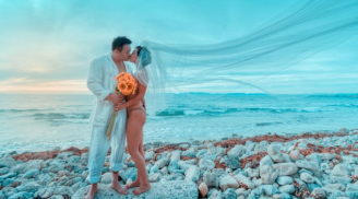 Lộ ảnh cưới bikini nóng bỏng của 'tình cũ' Lý Hùng với chồng doanh nhân