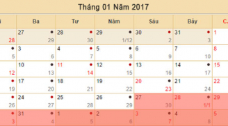 Tết Nguyên đán Đinh Dậu 2017 được nghỉ mấy ngày?