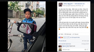 Cháu bé lớp 2 dừng xe khoanh tay xin lỗi khi quẹt trúng taxi khiến cộng đồng mạng thán phục