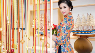 Hoa hậu Ngọc Hân mặc áo dài đi ăn đêm ở Hội An