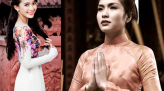 Sao Việt dịu dàng, e ấp với tà áo dài đi lễ chùa đầu năm