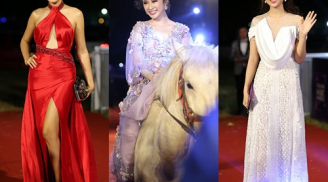 Angela Phương Trinh mặc xuyên thấu cưỡi ngựa lên sân khấu, Bảo Anh khoác khăn lông chồn thật