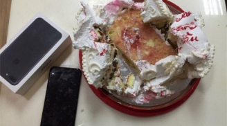 Phát hờn với cô gái được bạn trai 'soái ca' tặng Iphone 7 trong bánh kem