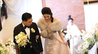 Lấy chồng đại gia, Hoa hậu Thu Ngân vẫn phải mặc lại váy cưới hơn 500 triệu
