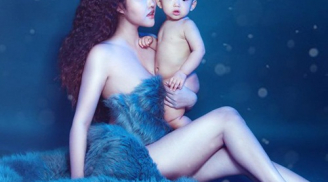 Giữa đỉnh điểm tâm bão, Phi Thanh Vân quấn chăn chụp ảnh cùng con trai