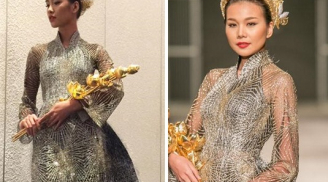 'Đụng hàng' áo dài bạc tỷ của siêu mẫu Thanh Hằng, Nguyễn Oanh nhận cái kết bất ngờ?