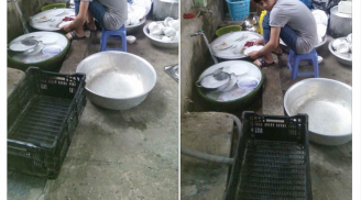 Cộng đồng mạng ngưỡng mộ 'soái ca' một mình rửa 6 mâm bát đĩa vì bạn gái đau tay
