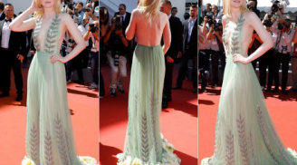 Mỹ nữ Elle Fanning hững hờ 'thả rông' vòng 1, khoe trọn lưng trần tại LHP Cannes