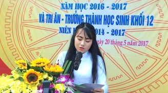 Cả trường bật khóc với bài phát biểu tri ân của nữ sinh trường Phan Bội Châu