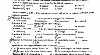 Thi THPT Quốc gia 2017: Đề thi chính thức môn Tiếng Anh (mã đề 405, 406)