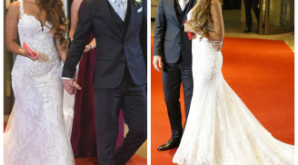 Cận cảnh chiếc váy cưới đặc biệt của vợ Messi trong ngày cưới