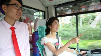 Chú rể hạnh phúc nhất năm: Cô dâu lái xe bus đi… rước rể